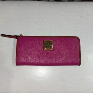 Dooney & Bourke Vintage Long Fuchsia Leather Wallet